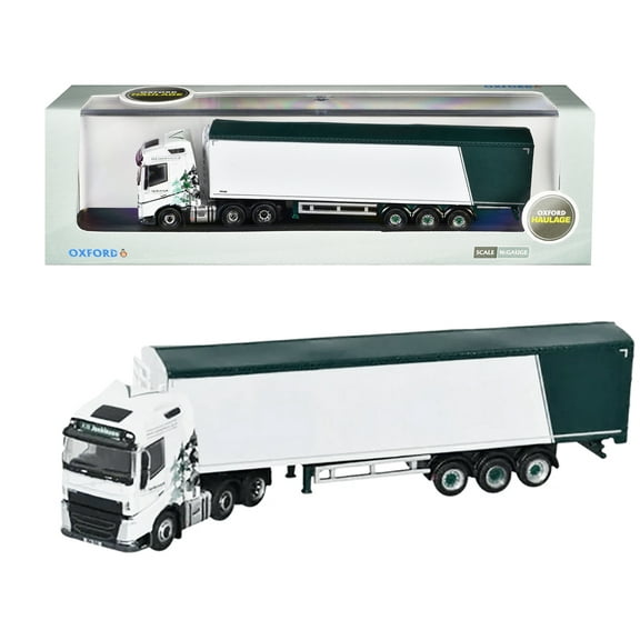 Volvo FH4 Truck RHD w/Walking Floor Trailer "AW Jenkinson" White w/Graphics 1/148 (N) Scale Diecast Model Car by Oxford Diecast
