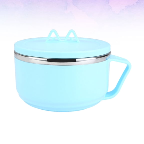 GOOHOCHY Stainless Steel Instant Noodle Bowl Tableware Dishes 14.7*14.7CM Blue