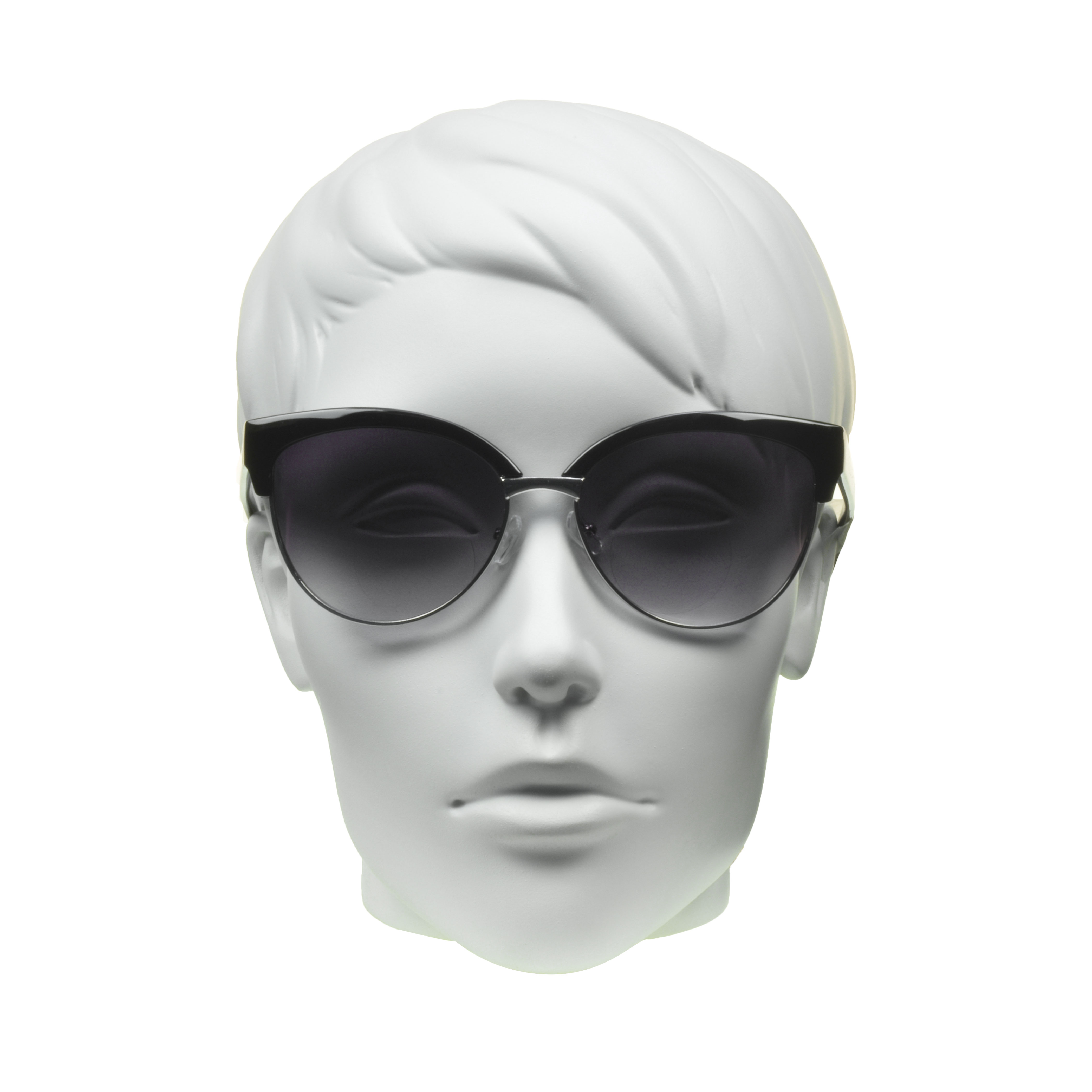 proSPORT Women Bifocal Reading Cateye Fashion Horn Rim Sunglasses Black Silver Frame Smoke Lens +1.25 - image 3 of 5