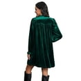 thumbnail image 7 of Xdegoge Velvet Dress for Women Long Sleeve V Neck Dresses Fashion Pleated Gowns Classic Vintage Elegant Gown Casual Holiday Vacation Outfits, 7 of 7