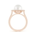 thumbnail image 2 of Angara South Sea Cultured Pearl Cushion Halo Engagement Ring in 14K Rose Gold for Women | June Birthstone Jewelry for Her, 2 of 8
