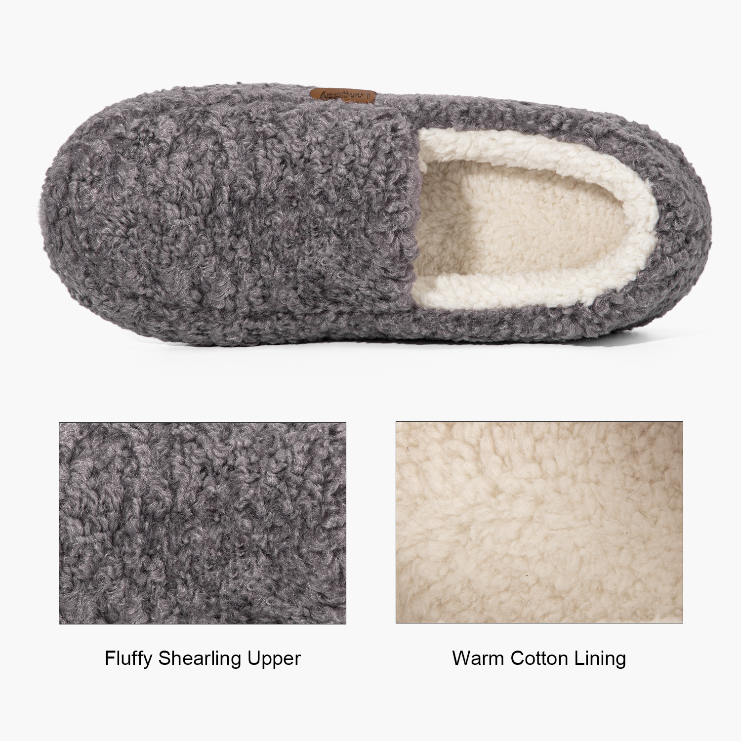 LongBay Women's Fuzzy Shearling Memory Foam Slippers photo 4