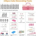 thumbnail image 4 of BSHAPPLUS® 236Pcs Cake Decorating Supplies Set,Cupcake Decorating Supplies with Storage Box,Pink Baking Supplies Tools,Piping Bags and Tips Set,Cake Pans,Frosting Bags,Icing Tips Pastry,Cake Scrapers, 4 of 10