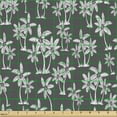 thumbnail image 2 of Ambesonne Tropical Fabric by the Yard Upholstery, Exotic Nature Palm Trees, 3 Yards, Grey and White, 2 of 5