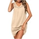 thumbnail image 1 of Vestidos de Verano de Algodón Casual para las Mujeres sin Mangas Mini Vestido de Sol, Cuello Tripulado Tanque Suelto Corto de Playa, 1 of 9