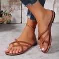 thumbnail image 6 of Wide Width Shoes for Women, Wide Width Sandals for Women, Barefoot Sandals Women, Women's Wide Width Flat Sandals, Flip Flop Casual Strapy Sandals Slip On Summer Beach Shoes for Women, Brown 5.5, 6 of 8