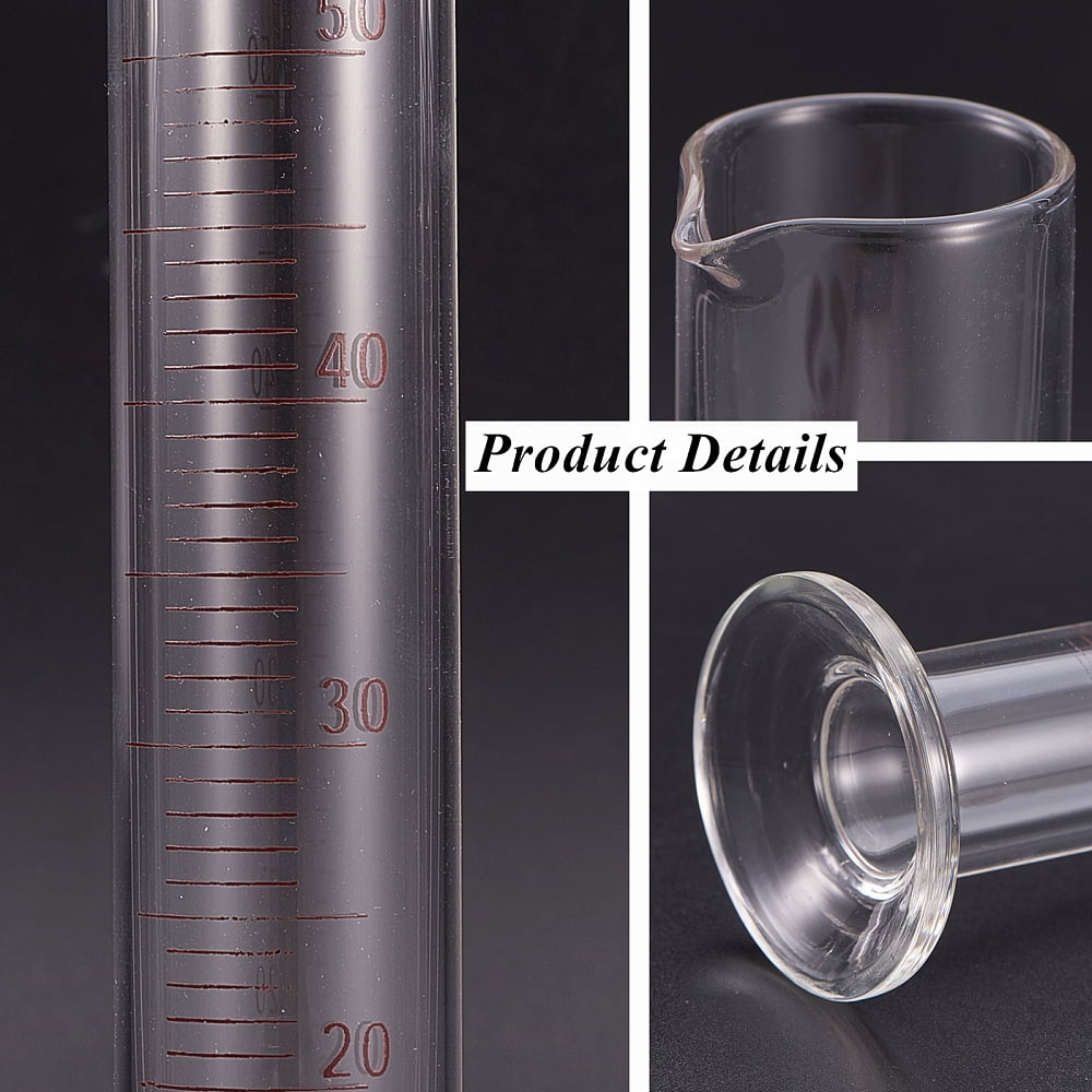 1set Glass Measuring Cups Graduated Tube Glass Dropper Transfer Graduated Pipettes and Length Chemistry Test Tube Bottle Wash Cleaning Brush Clear 30x21.5x5cm Glass