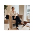 thumbnail image 6 of BLISSFUL STEP Women's Shoes Square Toe Flower Ankle Strap Kitten Heel Sandals Black 6, 6 of 7
