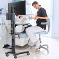 thumbnail image 4 of Yescom Mobile Computer Cart PC Stand Workstation on Wheels Monitor Mount Adjustable Hospital Office ANSI/BIFMA X5.5-2021 Certificated, 4 of 11