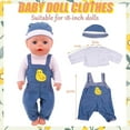 thumbnail image 4 of 18 Inch Doll Fashion Outfit Set 3-Piece Casual Wear with Jumpsuit T-Shirt Hat for Doll, 4 of 9