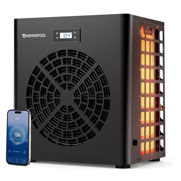 VARMINPOOL Swimming Pool Heat Pump, 16,000 BTU 5,400 Gallons Electric Pool Heater for Above Ground Pool, Heating and Cooling Pool Heater 120V