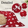 thumbnail image 2 of Christmas Tree Pillow Covers, Linen Long Throw Pillow Case, Red Winter Xmas Snowflake Farmhouse Holiday Pillow Protector Decorative Cushion Cover for Living Room/Bedroom 20" x 30", 2 of 8