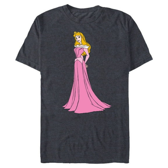 Disney Sleeping Beauty Princess Aurora Classic T-Shirt- Short Sleeve Blended T-Shirt for Adults - Customized-Navy Heather