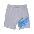 thumbnail image 4 of Lacoste Grey/Light Blue Oversized Croco Print Organic Cttn Fleece Shorts - 9/4XL, 4 of 7