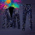 thumbnail image 2 of Men's Mardi Gras Festival Long Sleeved Lapel Button Suit Jacket with Fashionable and Fun Carnival Prints, Casual and Stylish Carnival Festival Outfits, 2 of 3