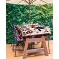 thumbnail image 3 of Fsddascl Christmas Outdoor Tablecloth - 60x120 Inch Rectangle Dining Table Cover, Red Black Plaid Snowman Xmas Winter Snowflake Waterproof Outdoor Table Cloth with Umbrella Hole & Zipper for Patio, 3 of 7