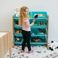thumbnail image 5 of Humble Crew Skylar Natural and Aqua Toy Storage Organizer with 12 Bins, 5 of 7