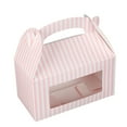 thumbnail image 2 of Restaurantware Gable Gift Boxes Pack of 25 Paper Treat Boxes 9.5 x 5 x 5 Inches With Window, Disposable Design Pink and White Containers for Weddings or Birthdays, 2 of 10