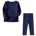 thumbnail image 2 of Swuxness Toddler Casual Short Sleeve 2 Piece Sets, Kids Summer Outfit Sets, Toddler Fashion Solid Color Soft Top and Pants Home Wear Suit Set for Boys and Girls Navy, 8 Years, 2 of 4