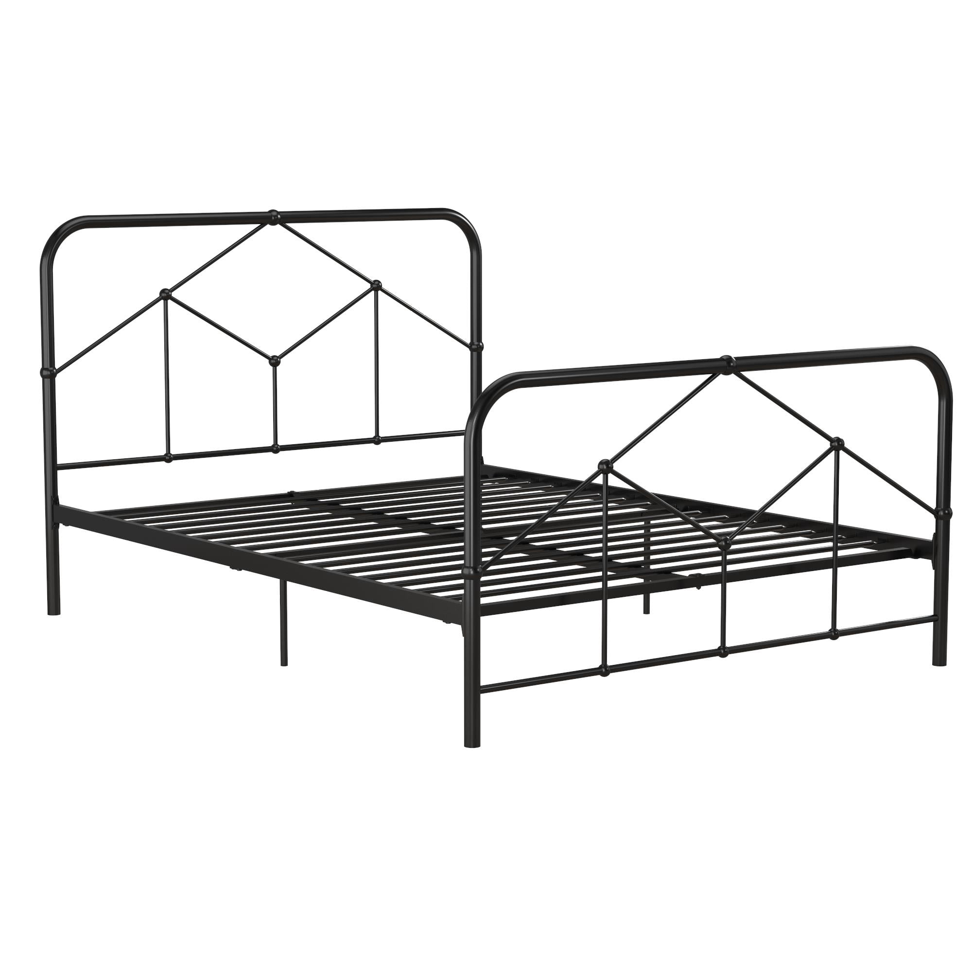 Novogratz Francis Full Size Farmhouse Metal Platform Bed, Black