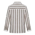 thumbnail image 5 of XuJwPNcy Long Sleeve Shirts for Women Collared V Neck Button down Striped Printed Blouse Tees Casual Baggy Fall Clothes, 5 of 5