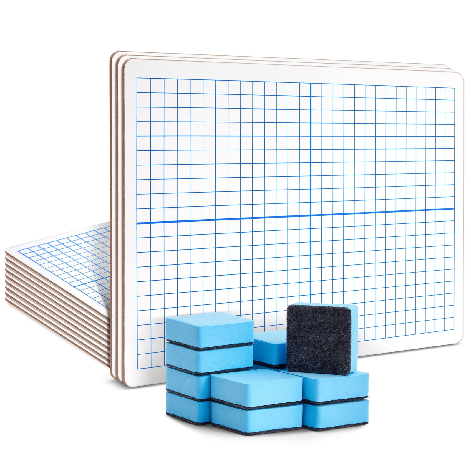 12 Pack XY Axis Graph Whiteboard 9 x 12, Dry Erase DoubleSided Lap