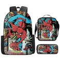 thumbnail image 5 of Juego de 3 mochilas para estudiantes de Disney Spider Man, estuche para lápices, bolsa para el almuerzo, arnés con cojín de aire resistente al desgaste para niños, mochila escolar impermeable, 5 of 5