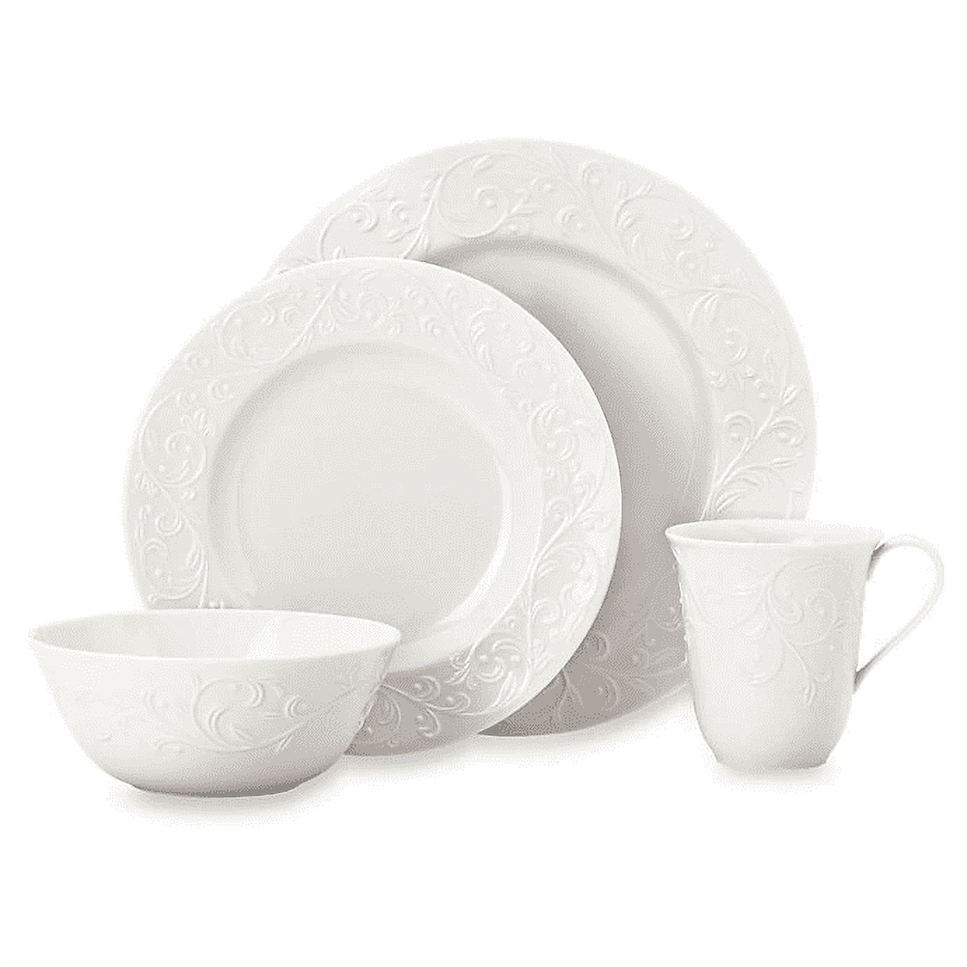 Lenox Opal Innocence Carved 16-Piece Porcelain Dinnerware Set (Service for 4) - Thumbnail 3