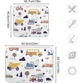 thumbnail image 3 of Cute Truck Excavator Dish Drying Mat for Kitchen Counter, Ultra Absorbent Reversible Microfiber Dishes Drying Rack Pad Heat-resistant Mats 18x24 Inch, 3 of 7