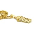 thumbnail image 2 of Stone Stud Basketball Net Pendant w/3mm 18" Rope Chain Necklace, Gold-Tone, 2 of 2