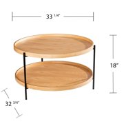 Southern Enterprises Verlington Wood and Iron Cocktail Table in Natural