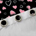 thumbnail image 4 of Feelyou Chic Love Heart Black Out Curtains for Kid, Abstract Grey Curtains Pack of 2 (42x63 Each), Modern Fashion Cartoon Bedroom Curtains, Curtains and Drapes Home Decor, 4 of 6