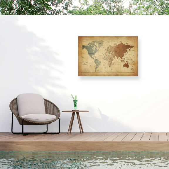 Michel Tompsett 'Time Zones Map of the World' Outdoor All-Weather Wall Decor