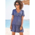 thumbnail image 2 of LASCANA Women's V-Neck Ruffle Dress Ruffles, 2 of 5