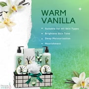 Freida and Joe Warm Vanilla 8 Piece Bath Set Gift Basket Gift Set Care Package for Women and Men