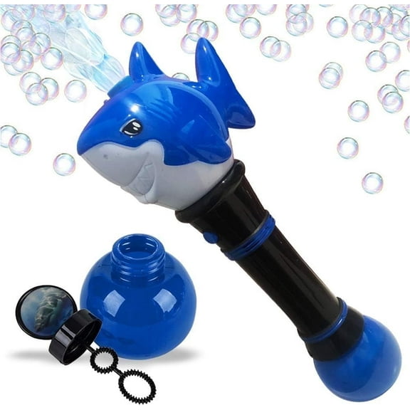 ArtCreativity 11.5" Light Up Shark Bubble Wand and LED Bubble Blower Toy for Kids Ages 3 , Shark Character, Uses 3 AA Batteries, Fun Gift for Boys and Girls