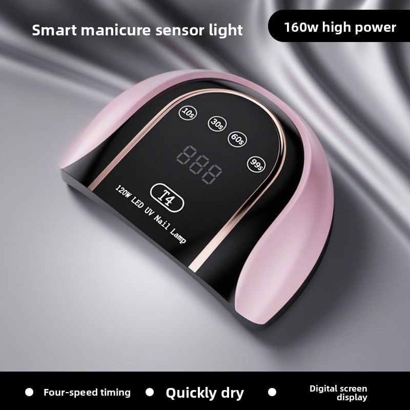 160W High-Power Nail Lamp with Dual Light Source - Professional LED UV Nail Dryer with Sensor, Large Beads Fast Curing Light for Gel Polish, Salon & Home Manicure Machine