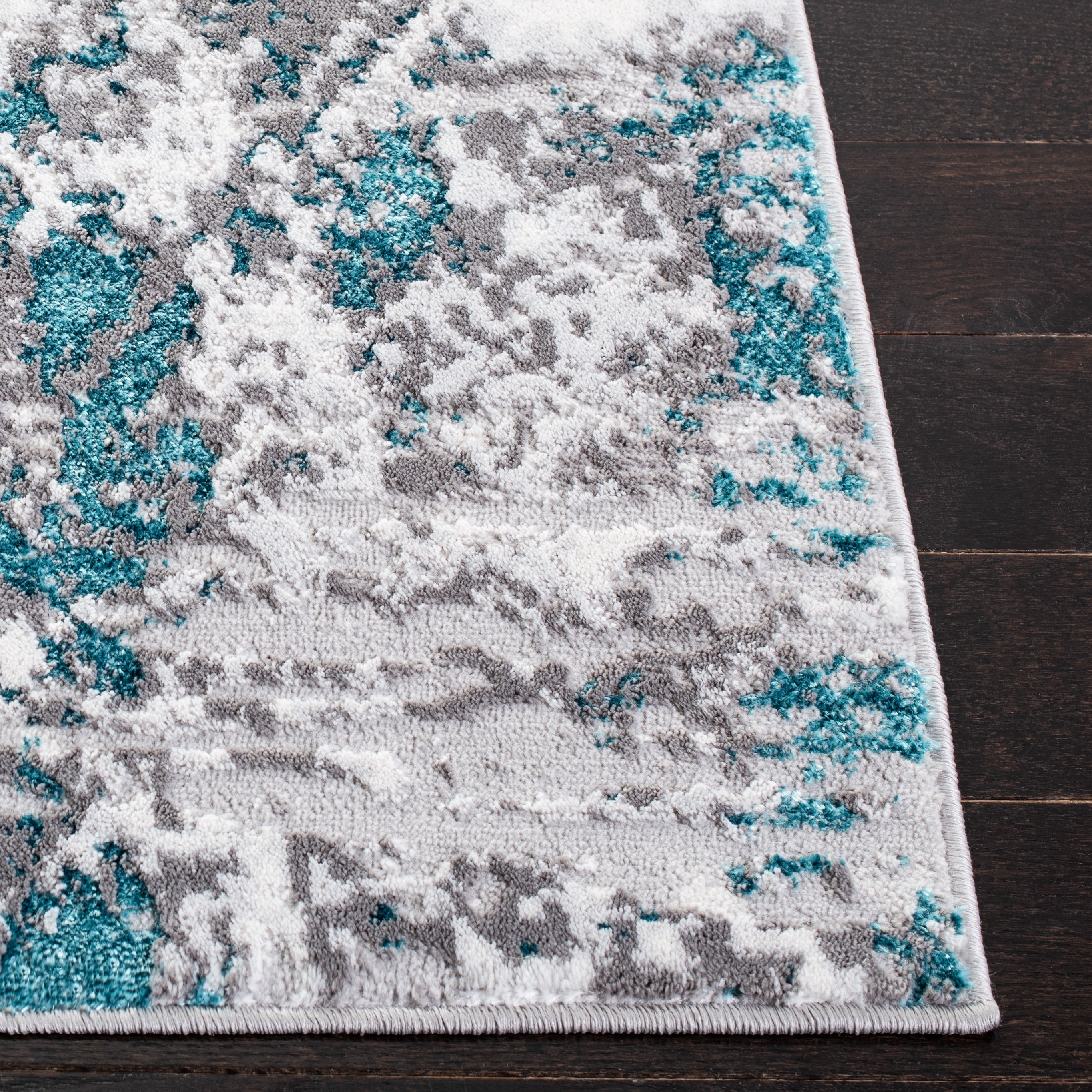 Safavieh Amelia Teppich Läufer 2x8 Fuß – Modernes Abstract-Design In Grau/Türkis