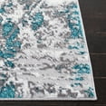 thumbnail image 3 of SAFAVIEH Amelia Ashley Abstract Runner Rug, Gray/Turquoise, 2' x 12', 3 of 10