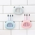 thumbnail image 4 of UDIYO 2Pcs 3 Slots Wall Mount Toothbrush Holder, Self Adhesive Toothbrush Storage Organizer for Shower, Toothbrush Hanger for Bathroom, Dorm 4 Colors Optional, 4 of 8