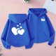 thumbnail image 1 of Sudadera deportiva informal con capucha y manga larga con estampado degradado para niños y niñas, de poliéster, 1 of 8