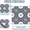 thumbnail image 2 of 18pcs Bohemian Gray and Blue Geometric Flowers Tile Stickers Waterproof Tile Stickers Self Adhesive Peel and Stick for Kitchen Bathroom Bedroom Wall Floor Decoration Floral 6X 6inch, 2 of 8