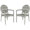 thumbnail image 2 of Safavieh Valdez Outdoor Patio Stacking Arm Chair, Set of 2 - Grey, 2 of 9