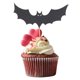 thumbnail image 2 of 20 Unids Holiday Paper Halloween Paper Bats Cupcake Picks Canape Food Sticks Party Accesorios de La Hornada Negro, 2 of 9