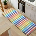 thumbnail image 5 of Colorful Striped Checkered Pattern Kitchen Rug Mat,Kitchen Runner Rugs Non Skid Washable,Decorative Kitchen Floor Mats for Kitchen,Sink,Laundry,17"x47.2", 5 of 7