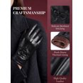 thumbnail image 4 of Gustave Winter PU Leather Gloves for Women Warm Thermal Fleece Lined Gloves Elegant Bowknot Touchscreen Texting Driving Cycling Gloves, Black, 4 of 6