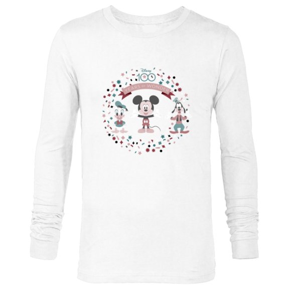 Disney 100 Years of Wonder Mickey Donald & Goofy Muted D100 - Long Sleeve T-Shirt for Men - Customized-White