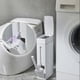 thumbnail image 1 of Papelera de baño con portaescobillas, de plástico, tipo prensa, rectangular, delgada, para baño y cocina. Ofertas especiales de Leodye., 1 of 8