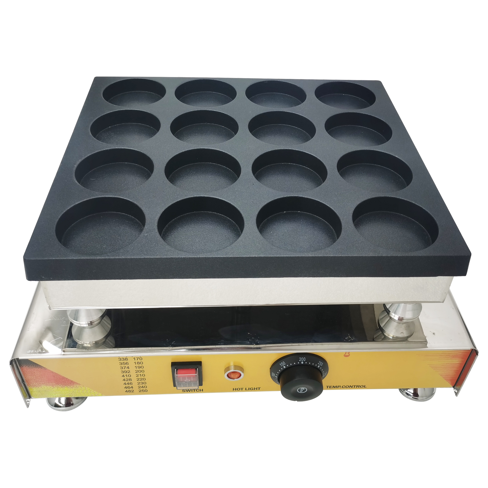 EQCOTWEA Electric Red Bean Dora Cake Baking Machine Waffle Maker Commercial Catering Nonstick 16Pcs