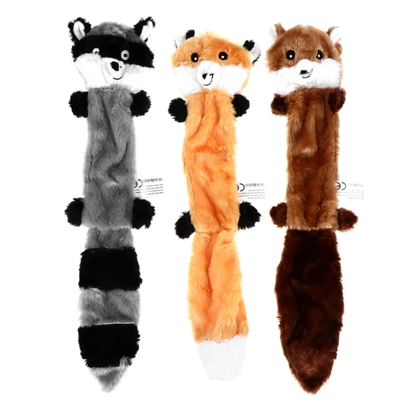 3pcs Dog Squeaky Toys No Stuffing Plush Chew Toy Puppy Aggressive Chewers